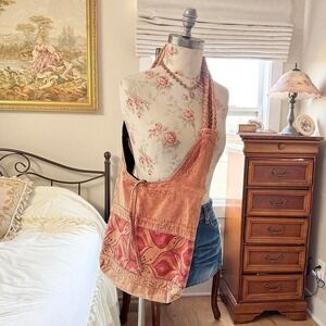 90s faded terracotta embroidered sling bag one size